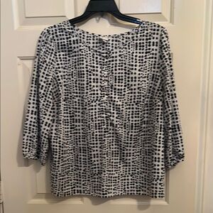 Black and White Patterned Blouse